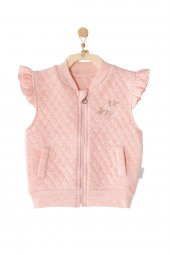 Andywawa Kız Bebek Omuz Detaylı Pembe Yelek AC23326 - 1