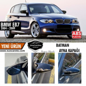 BMW E87 1 Serisi Makyajsız Kasa 2004-2009 Uyumlu Batman Yarasa Ayna Kapağı Piano Black ABS Plastik - 2