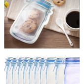 Mutfak Için Kavanoz Görünümlü Kilitli Saklama Poşeti 620 Ml 3 Ad - 2