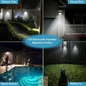 48 Ledli Güneş Enerjili Bahçe Lambası Hareket Sensörlü thumbnail 3