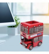 Dekoratif Metal Londra Şehir Otobüsü Kalemlik thumbnail 2