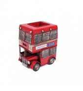 Dekoratif Metal Londra Şehir Otobüsü Kalemlik thumbnail 4