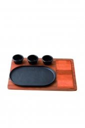 LV SERVICE DİSH OVAL 18X28 CM AHŞAP ALTLIK - 1