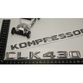 Benz CLK 430 Kompressor Bagaj Krom Metal 3M 3D Yazı Logo - 5