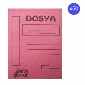 Gen-Of Tam Kapak Karton Dosya 50li Pembe - 1
