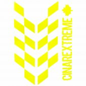 Floresan Sarı Damalı Kask Motosiklet Sticker Takımı Çınar Extreme thumbnail 2