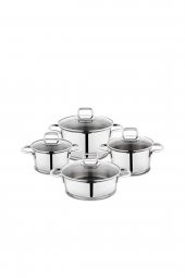 Schafer Stahl Çelik Tencere Seti 8 Parça Inox - 1