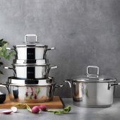 Schafer Stahl Çelik Tencere Seti 8 Parça Inox - 2
