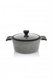 Schafer Adrian Döküm Yanmaz Yapışmaz Tencere Seti - 7 Parça Gri - 6