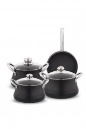 Schafer Ottawa Yanmaz Yapışmaz Granit Tencere Seti 7 Parça Siyah - 1