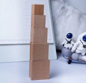 Ahşap Küp Mühür 40x40mm Oluklu Blok Kayın Ağacı - 3