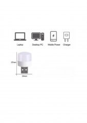 gaman Mini Taşınabilir Ampul Usb Led Beyaz Lamba 1 W- Gece Lambası Özellikli Powebank Pc Uyumlu Led Işık - 5