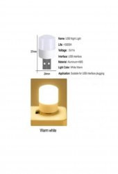 gaman Mini Taşınabilir Ampul Usb Led Gün Işığı Lamba 1 W- Gece Lambası Özellikli Powebank Pc Uyumlu thumbnail 5