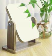 gaman Masaüstü Standlı Ayarlanabilir Makyaj Aynası Masaüstü Ahşap Ayna 22x16cm - 1