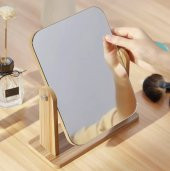 gaman Masaüstü Standlı Ayarlanabilir Makyaj Aynası Masaüstü Ahşap Ayna 22x16cm - 4