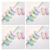 gaman Mini Fosforlu Patlıcan Şeklinde Kalem 4 paket( 24 ADET) Okul Öncesi Renkli Kalemler - 1