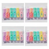 gaman Mini Renkli Duygu İfadeli Fosforlu Kalem 4 Paket/24 Adet Okul Öncesi Kalem - 1