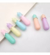 gaman Mini Fosforlu Patlıcan Şeklinde Kalem 4 paket( 24 ADET) Okul Öncesi Renkli Kalemler - 5