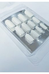 gaman Mona Lady Kendinden Yapışkanlı 12 adet Küt Takma Tırnak beyaz Renk Bakımlı Tırnaklar Kuaför Tercihi - 3
