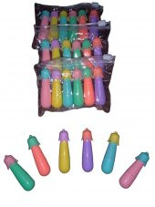 gaman 3lü Paket (18 Adet) Patlıcan Görünümlü Fosforlu Mini Öğrenci İşaretleme Kalemi - 4