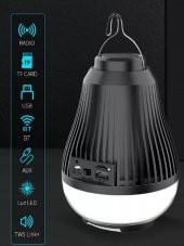 gaman Kablosuz Taşınabilir Bluetooth Hoparlörlü Şarjlı Led Aydınlatmalı Portatif Kamp Lambası - 1
