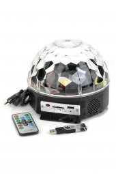gaman Küre Disko Topu Kumandalı Müzik Çalar Dönen Rgb Parti Işıklar Bluetooth/Mp3/Usb Destekli Hoparlör - 3