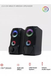 gaman sp-v915 Bilgisayar Hoparlörü Rgb Led Işıklı Gaming 3.5mm Jack Usb Speaker 1+1 Ses Sistemi 5w - 3