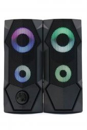 gaman sp-v915 Bilgisayar Hoparlörü Rgb Led Işıklı Gaming 3.5mm Jack Usb Speaker 1+1 Ses Sistemi 5w - 6