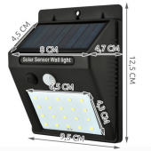 gaman Güneş Enerjili Hareket Sensörlü Duvara Monteli Su Geçirmez 20 Led Solar Lamba thumbnail 3