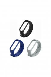 gaman Mi Band 3/4 Uyumlu Akıllı Bileklik Kordonu 3lü Set Siyah-gri-lacivert - 1