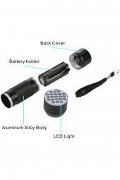 gaman Taşınabilir Ultraviyole Para Kimlik Kehribar Hayvan Kontrol Feneri 21 Led Mor Işık - 3