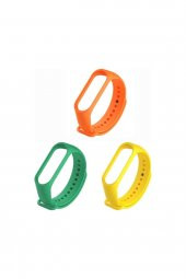 gaman Mi Band 3/4 Uyumlu Akıllı Bileklik Kordonu 3lü Set Yeşil-turuncu-sarı - 1