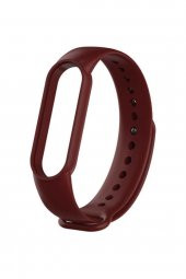 gaman Mi Band 5 - 6 Uyumlu Silikon Akıllı Bileklik Kordonu - Bordo - 1