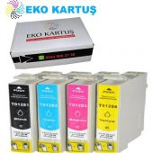 Eko Kartuş Epson Stylus Sx-420W (T1281-T1282-T1283-T1284) Takım Muadil Kartuş thumbnail 1