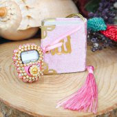 Hediyelik Mini Kuran & Lüks Taşlı Zikirmatik - Pembe - 3