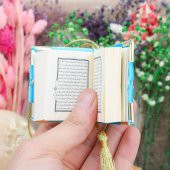 Hediyelik Mini Kuran & Lüks Taşlı Zikirmatik - Mavi - 5