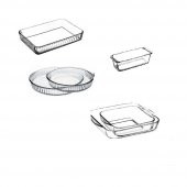 Paşabahçe borcam fırın tepsisi - 6 lı borcam set - 1