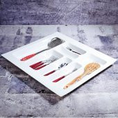 Emr çekmece içi modül kaşıklık - çekmece içi düzenleyici 55x49 cm.beyaz - 1