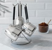 Nehir çelik askılı cezve takımı - 3 lü cezve seti modern thumbnail 1