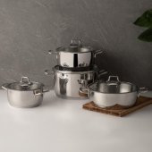 Nehir Silver Paslanmaz Çelik Tencere Seti Takımı 8 Prç. thumbnail 1