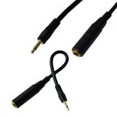 3.5 mm Mono Erkek - 6.3 mm Dişi Çevirici Kablo 30 cm - 1
