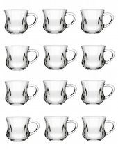 Paşabahçe dem kulplu çay bardak -12 li çay bardağı - 1