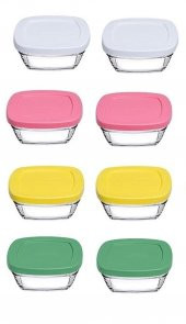 Paşabahçe kapaklı cam saklama kabı 8 li kahvaltılık 310cc. 96840 thumbnail 1