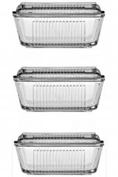 Paşabahçe frigo kapaklı kahvaltılık - tereyağlık peynirlik 3 lü set - 1