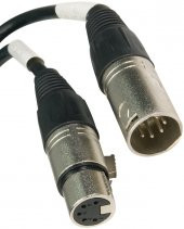DMX 5 Pin XLR Erkek - Dişi Kablo 5 Metre - 1