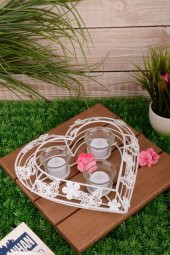 Ksv ferforje yatay kalp mumluk -3 lü teagliht mumluk - 2