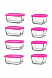 Lav saklama kabı cam kahvaltılık 8 li - saklama seti 2 boy - 1