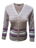 Me-Na 3040 Kadın Triko İnce Çizgili Önden Düğmeli Hırka thumbnail 5