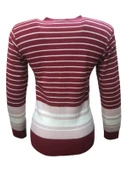 Me-Na 3040 Kadın Triko İnce Çizgili Önden Düğmeli Hırka thumbnail 2