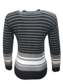 Me-Na 3040 Kadın Triko İnce Çizgili Önden Düğmeli Hırka thumbnail 4